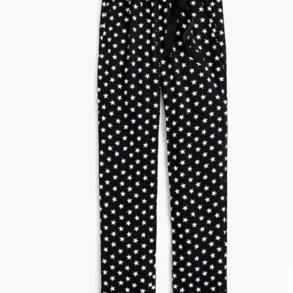 Star Print Pants -- Black and White - Picture 2 of 3